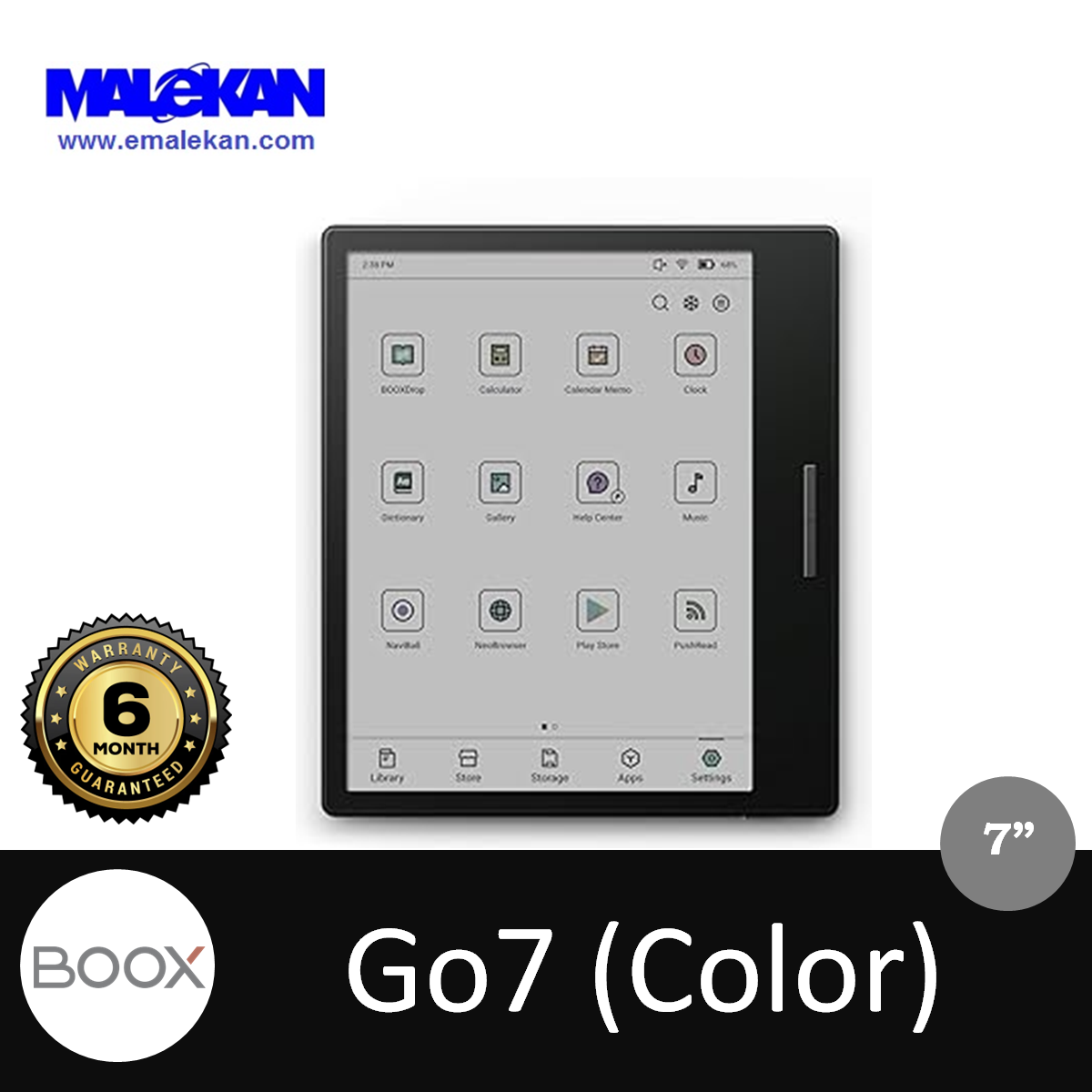کتابخوان بوکس مدل گو کالر7 (مشکی)(+ششماه گارانتی رسمی)- Boox Go color 
